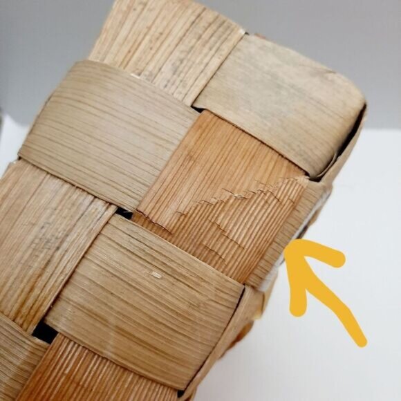 Vintage Hand Made Wide Woven Leaf Large Beach Tote Summer Bag Rope Handle Beige - Picture 14 of 15